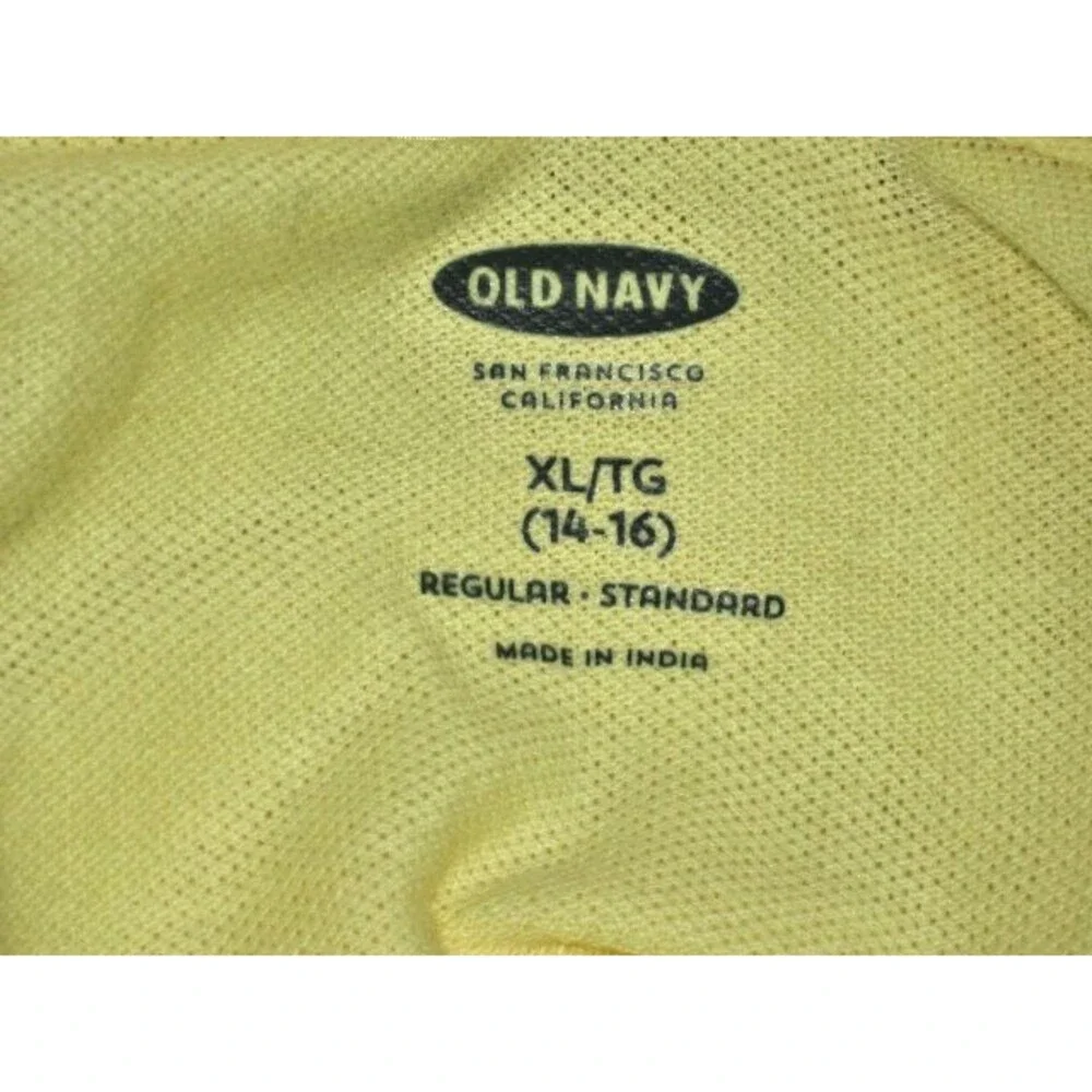Youth NWT Old Navy Yellow Polo Golf LS Casual Shirt sz XL(14-16)